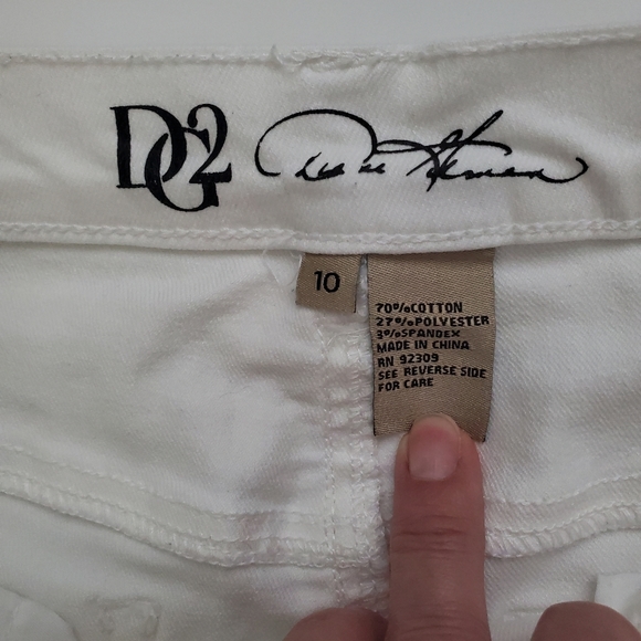 DG2 Diane Gilman Womens Bermuda Jean Shorts white - Picture 7 of 10